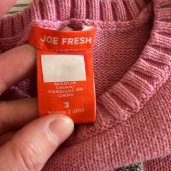 BOGO Joe Fresh Smile pink knit sweater 3T - Picture 2 of 5